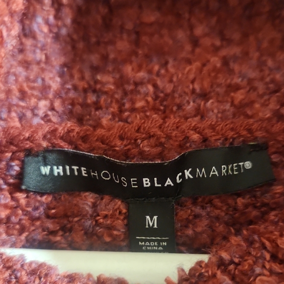 White House Black Market Wine Colored Long Turtleneck Zipper Detail Sweater - Picture 2 of 5